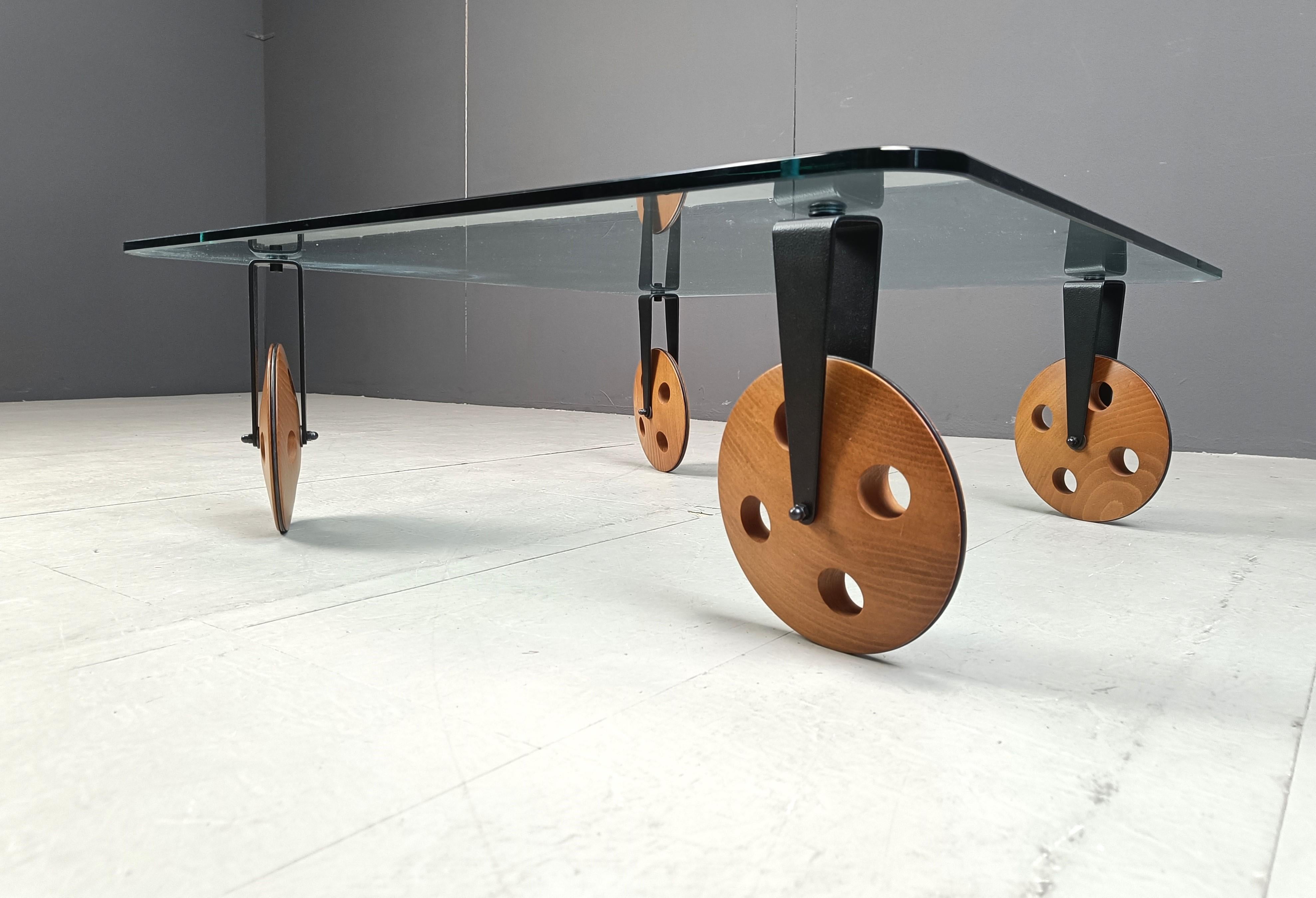 Steel Coffee Table 'tavolo con Ruote' by Gae Aulenti, 1965