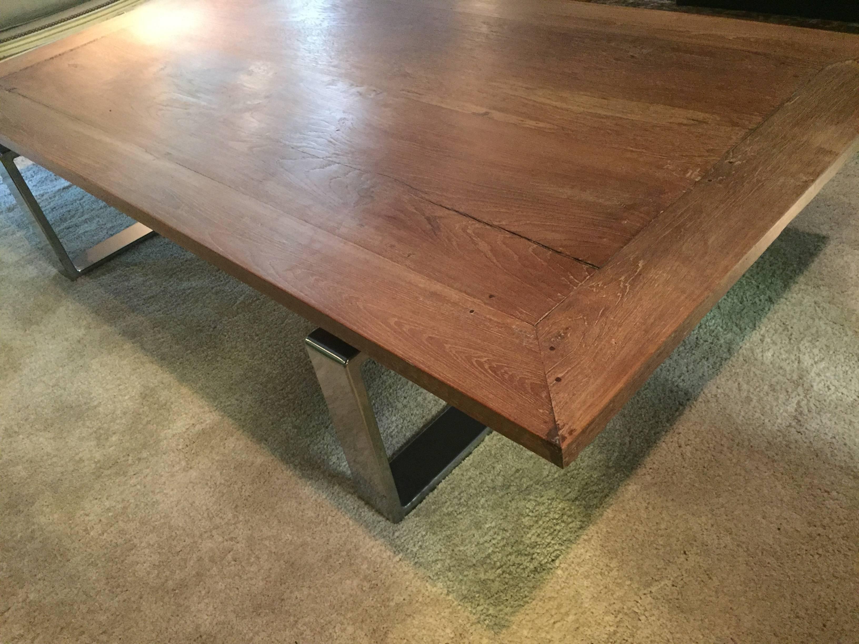 Contemporary Coffee Table, Teak For Sale