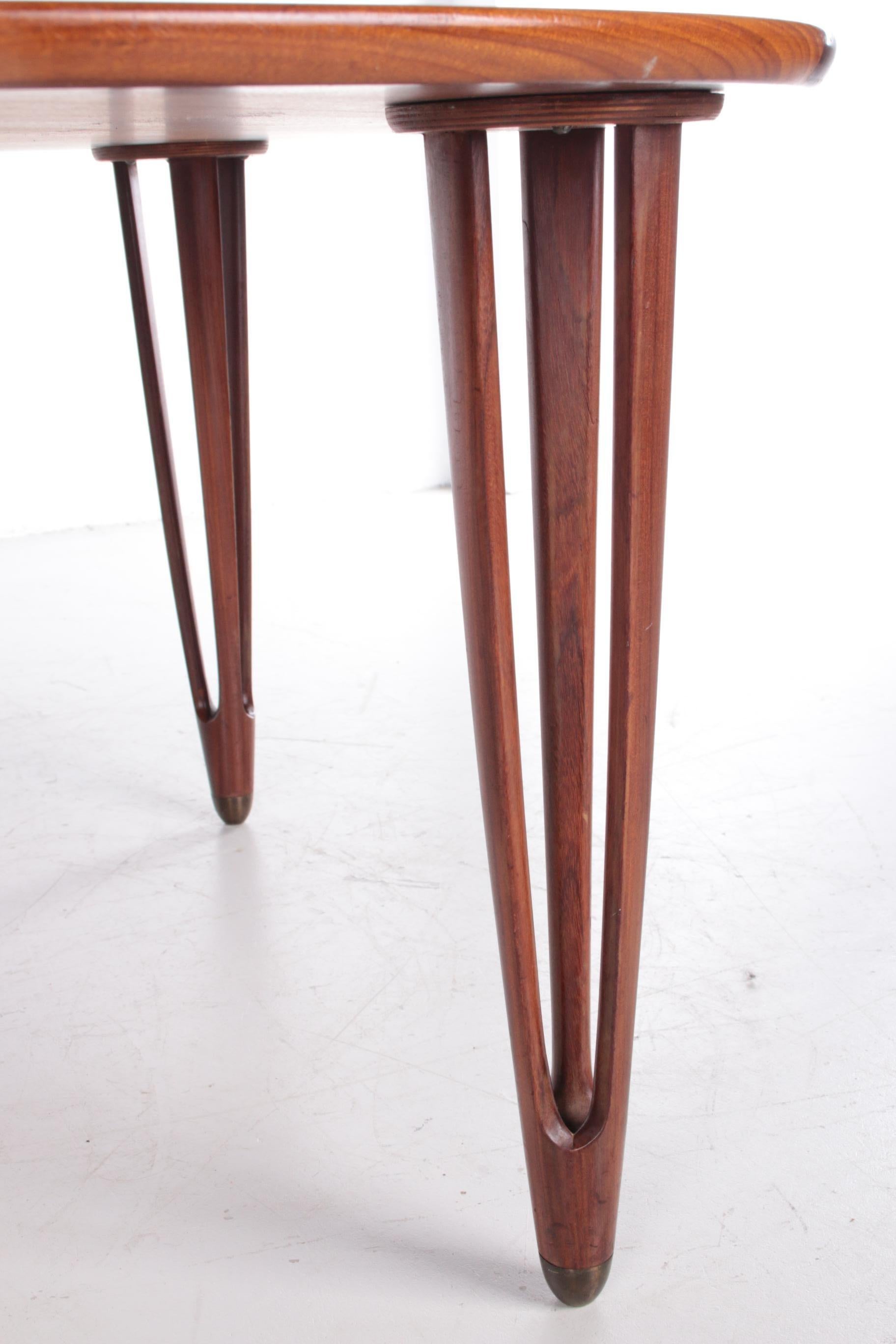 Mid-20th Century Coffee Table Teak Model Tripod Made by BC Mobler
