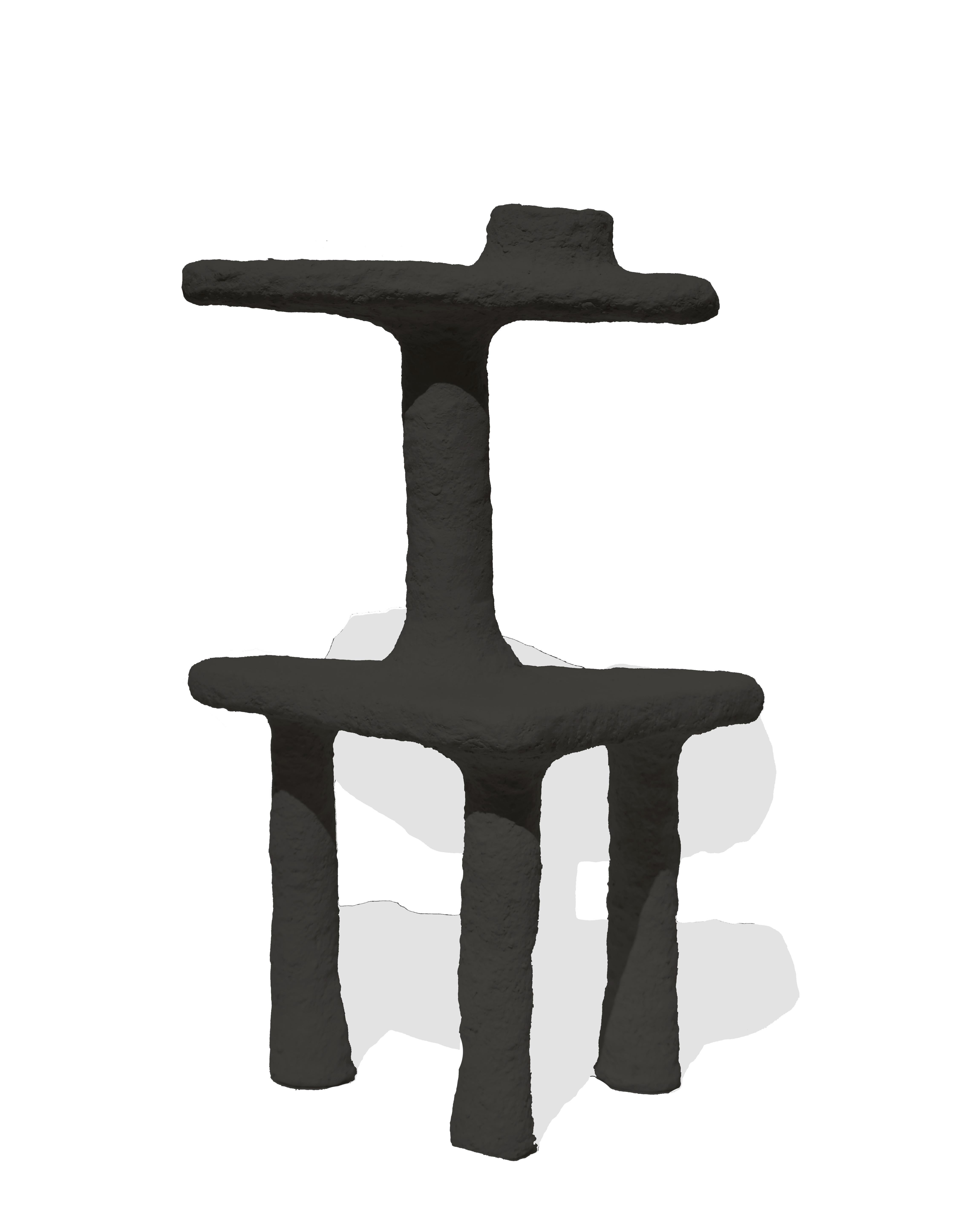 Hand-Crafted Coffee Table Tre Piedi Black by Jonathan Bocca For Sale