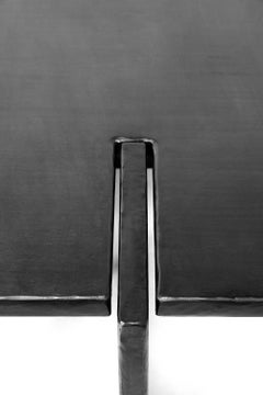 Coffee Table Organic Black Modern Contemporary Waxed Steel