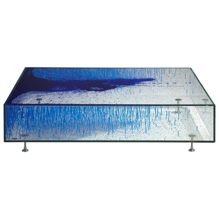 Fredrikson Stallard unit #3 blue monochrome coffee table, new, offered by David Gill Gallery