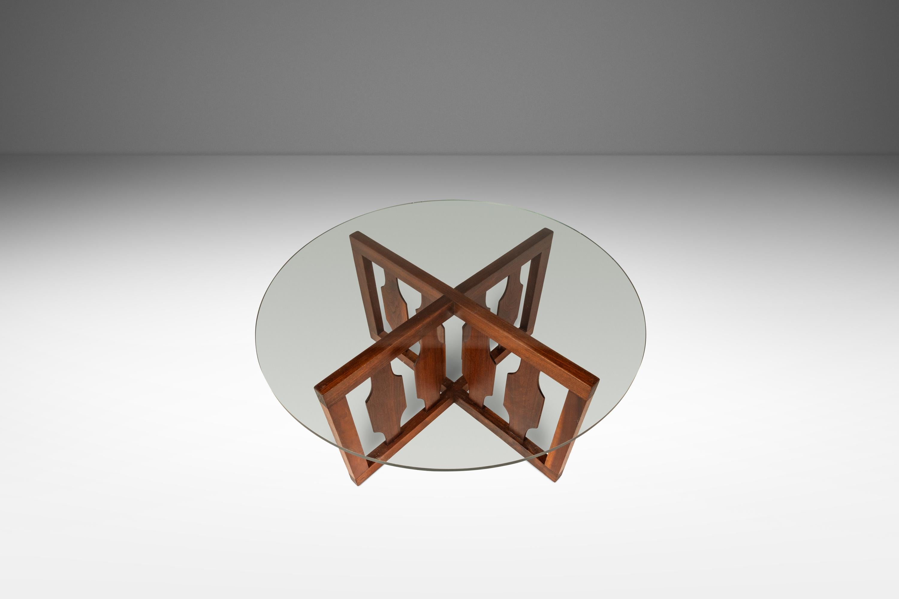 American Coffee Table w/ Glass Top, Adrian Pearsall, Craft Associates, USA, c. 1960s For Sale