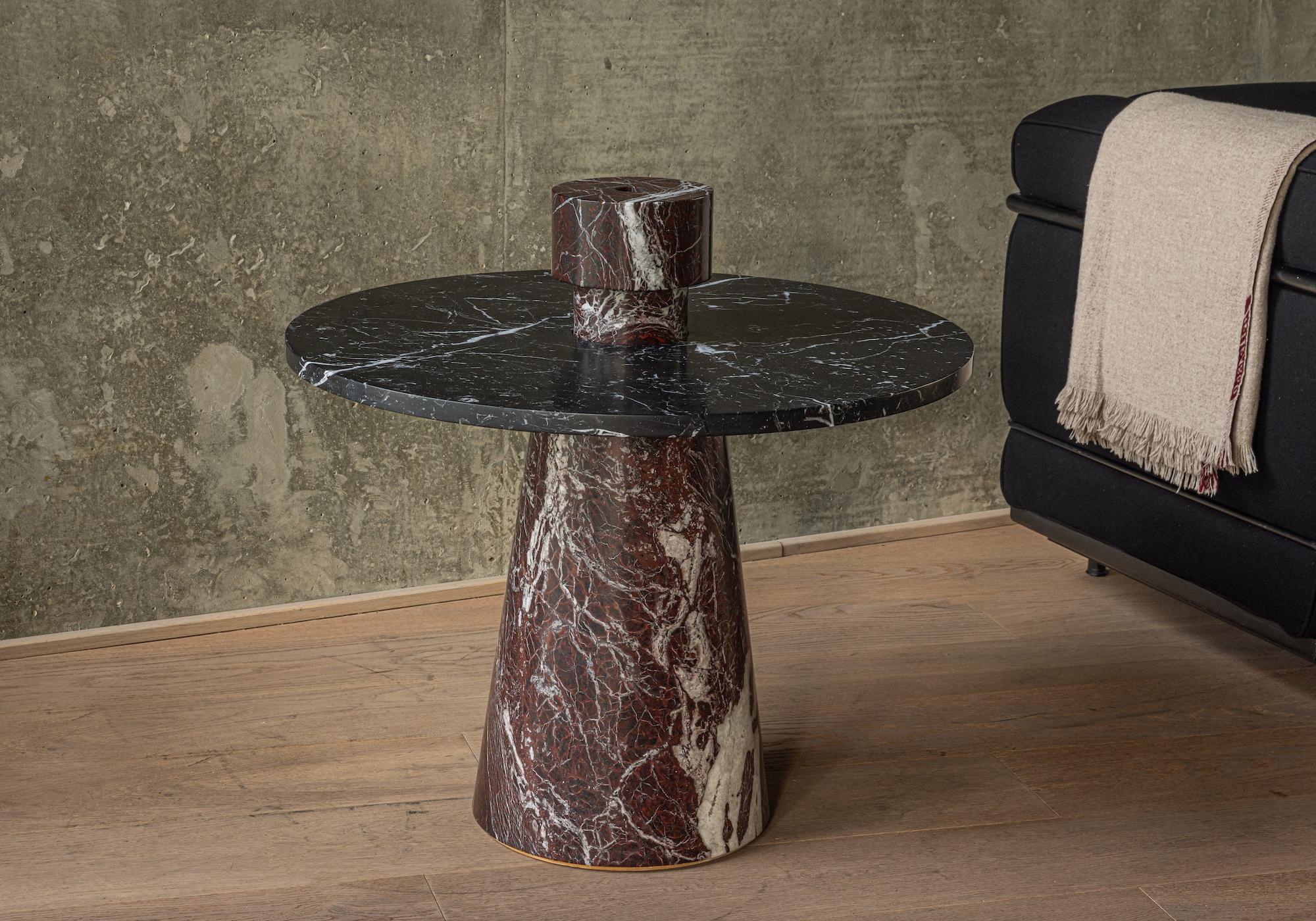 New Modern Side Table with Accessories in Marble, Karen Chekerdjian Stock For Sale 15