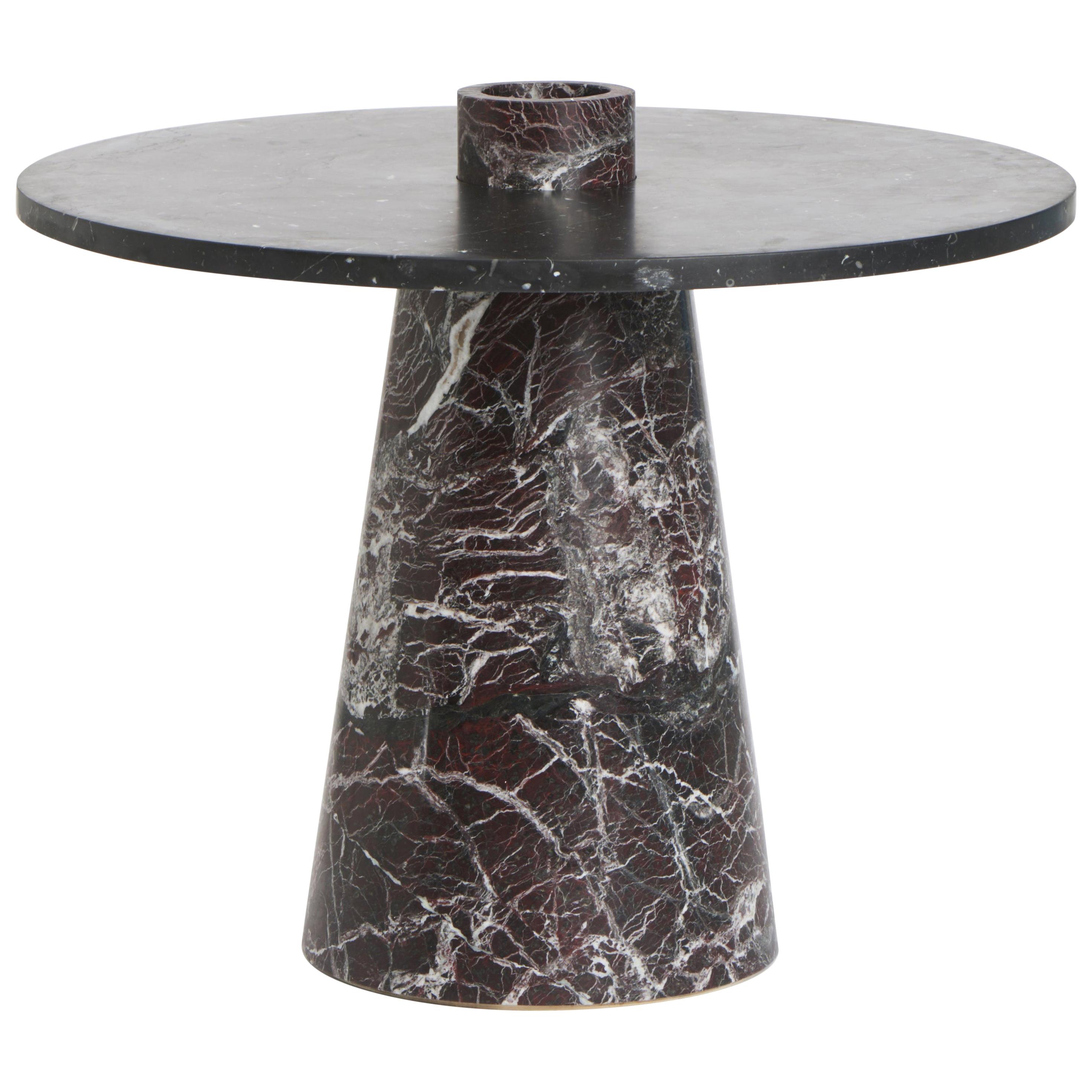 New Modern Side Table with Accessories in Marble, creator Karen Chekerdjian