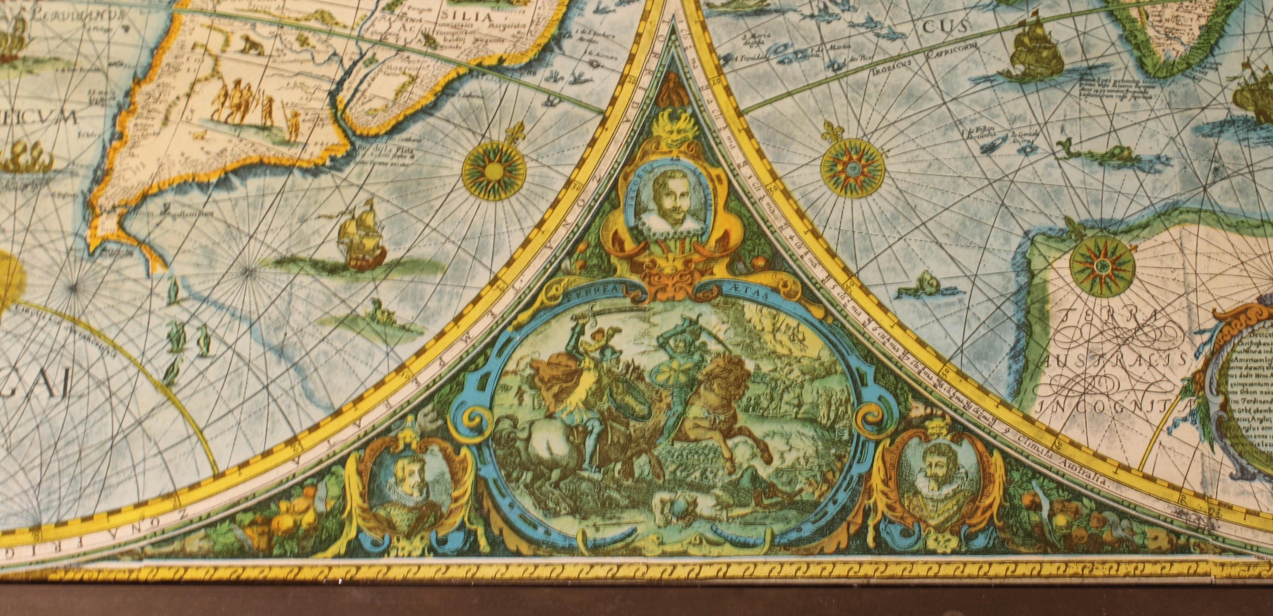 Coffee Table With Antique World Map 3