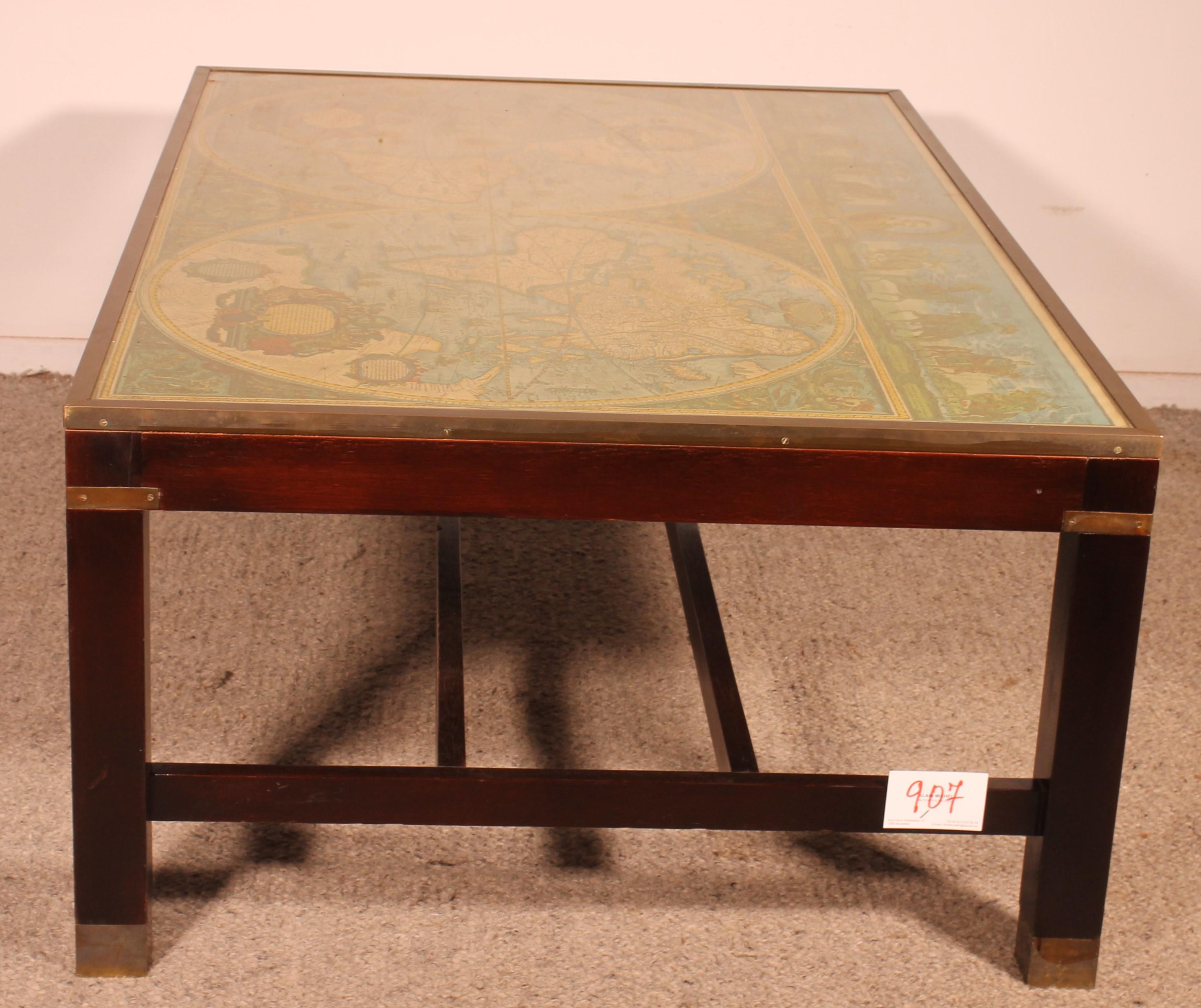 Coffee Table With Antique World Map 5