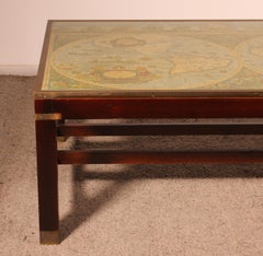 Coffee Table With Antique World Map