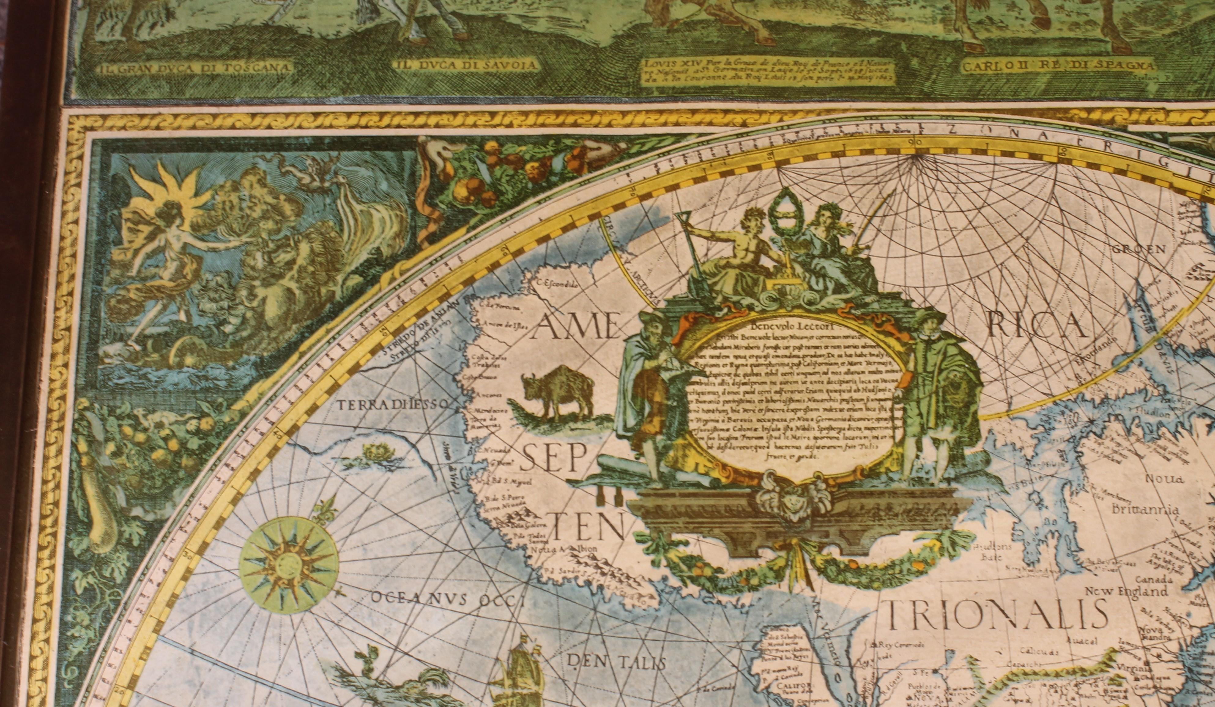 Coffee Table With Antique World Map 1