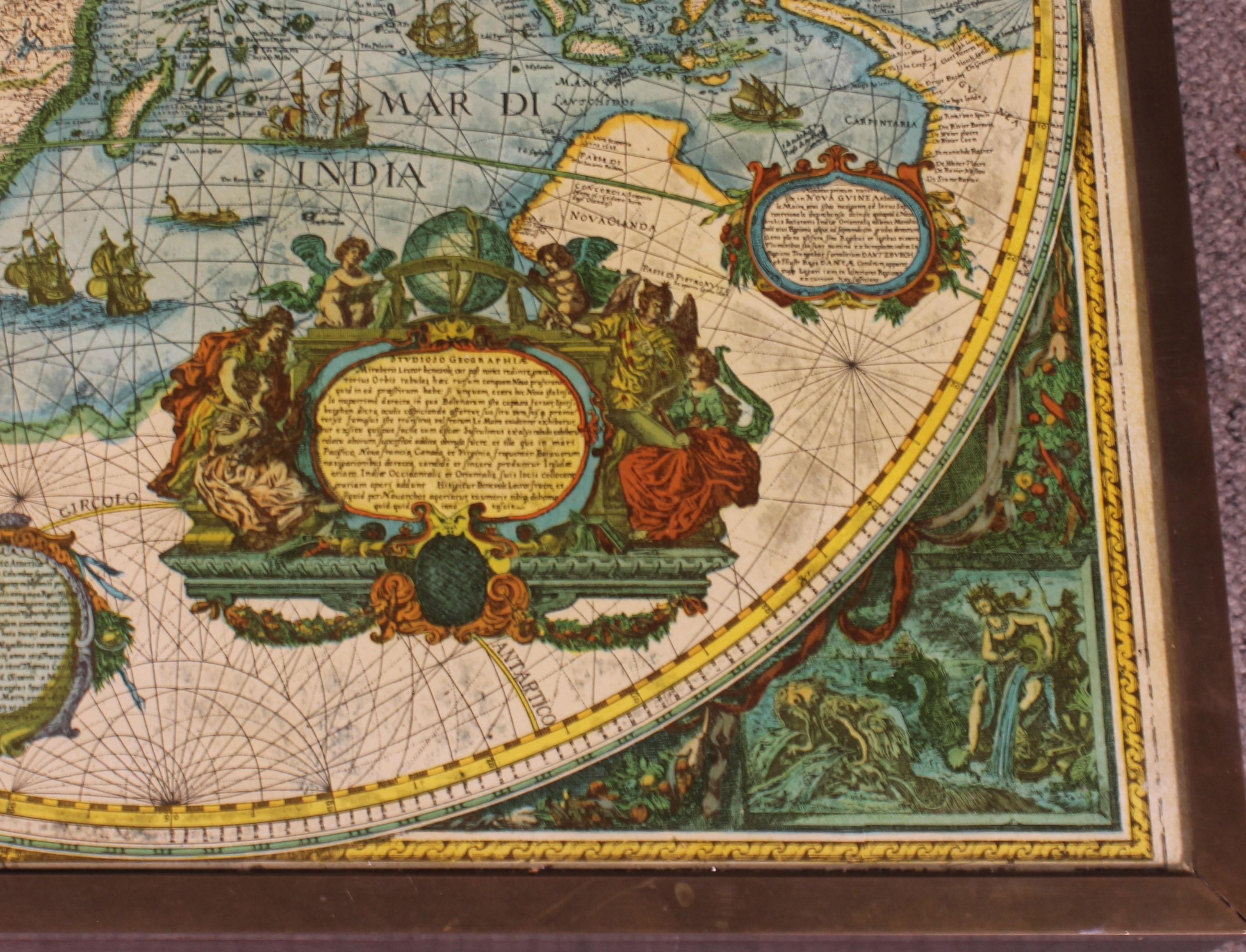 Coffee Table With Antique World Map 2