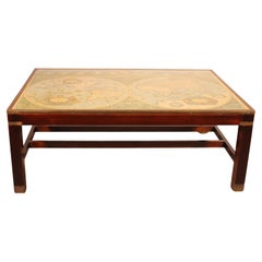 Coffee Table With Antique World Map
