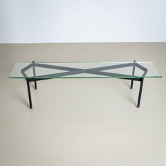 Coffee Table with black Iron Frame, Italy 1960s