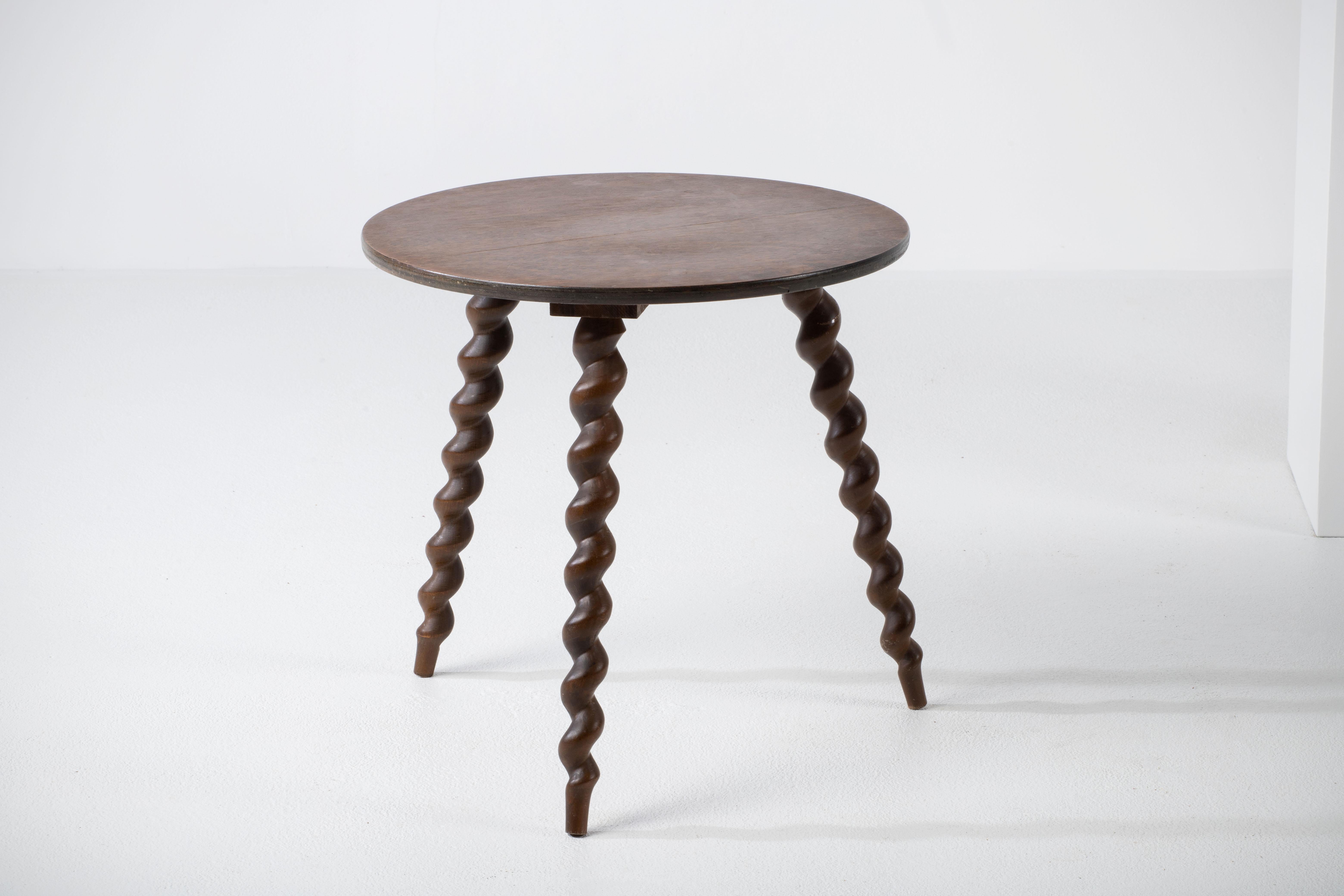 Mid-Century Modern Coffee Table with Bobbin Turned Barley Twist Legs, France