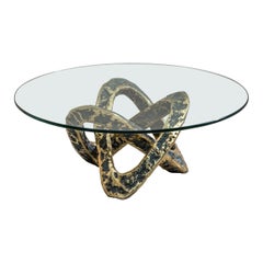 Coffee Table with Bronze Base, Late 20th Century