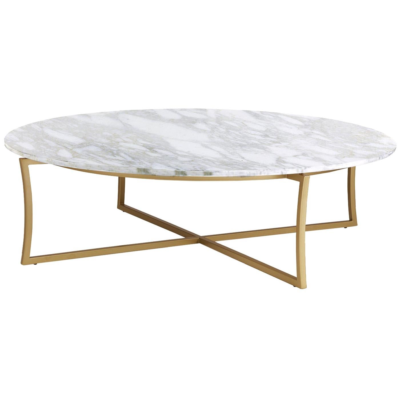 Coffee Table with Calcatta Marble For Sale