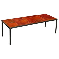 Coffee Table with Ceramic Lava Tiles by Roger Capron