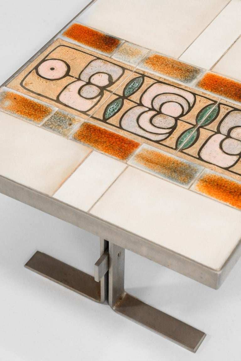 Coffee Table with Ceramic Tabletop, 1960s For Sale at 1stDibs