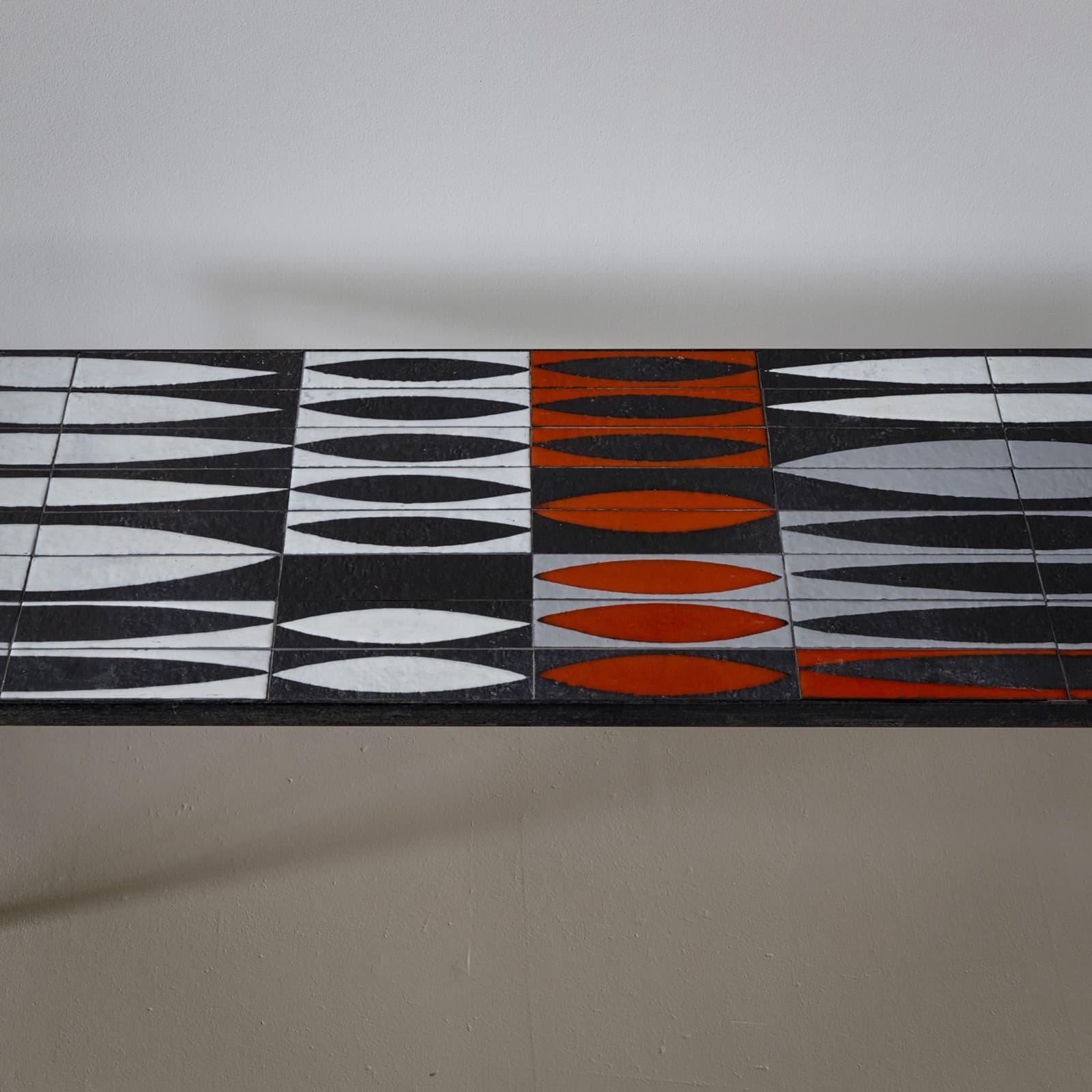 Mesa de centro con azulejos de Roger Capron (1922-2006), Francia, Años 60 Cerámico en venta