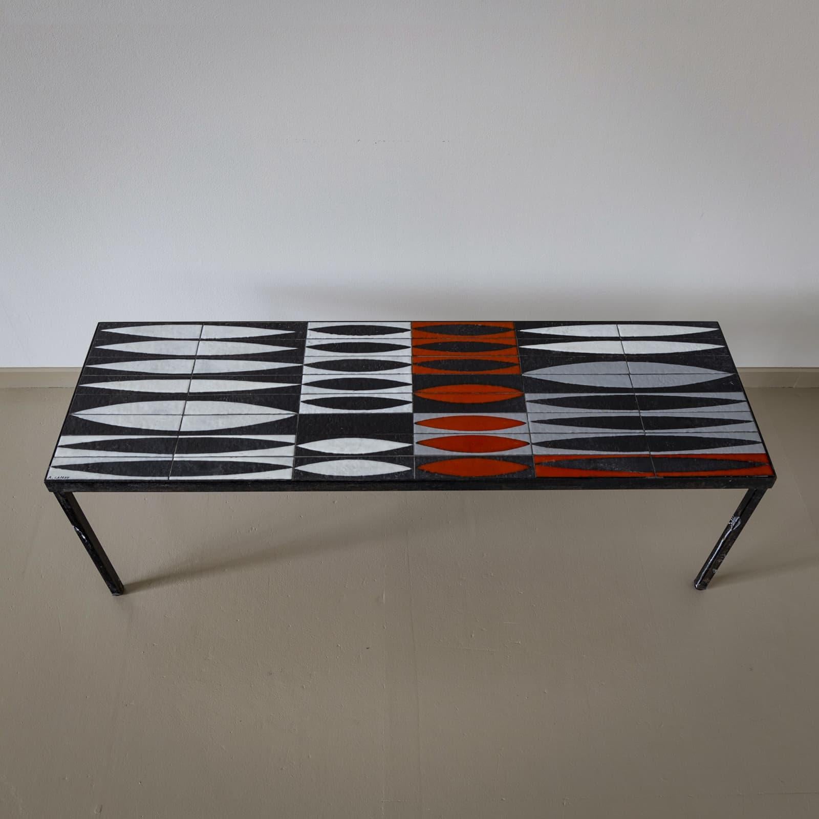 Mesa de centro con azulejos de Roger Capron (1922-2006), Francia, Años 60 en venta 1