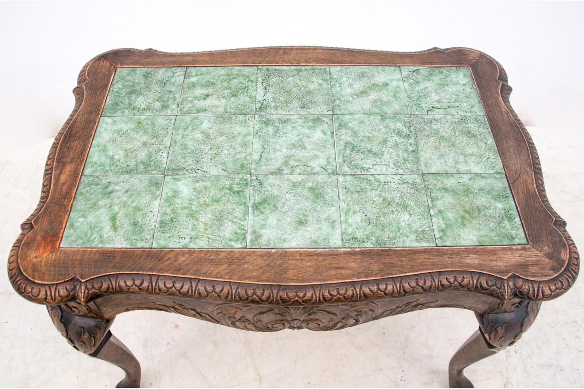 Mid-20th Century Coffee Table with Ceramic Top, Northern Europe, circa 1930 For Sale