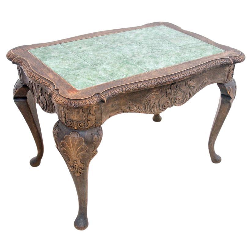 Coffee Table with Ceramic Top, Northern Europe, circa 1930