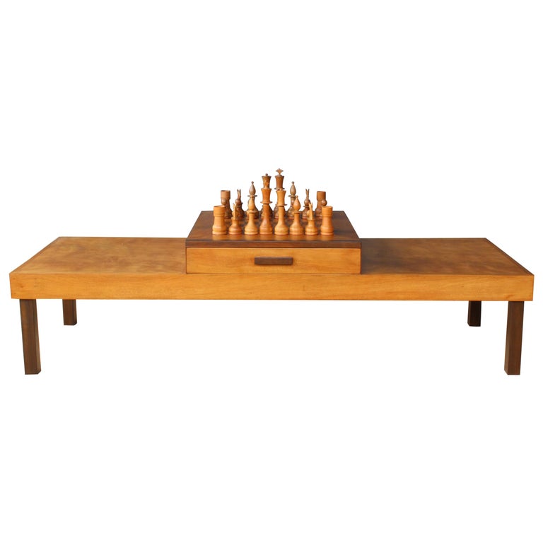 Coffee Table with Chess Set, U.S.A, 1950s at 1stDibs