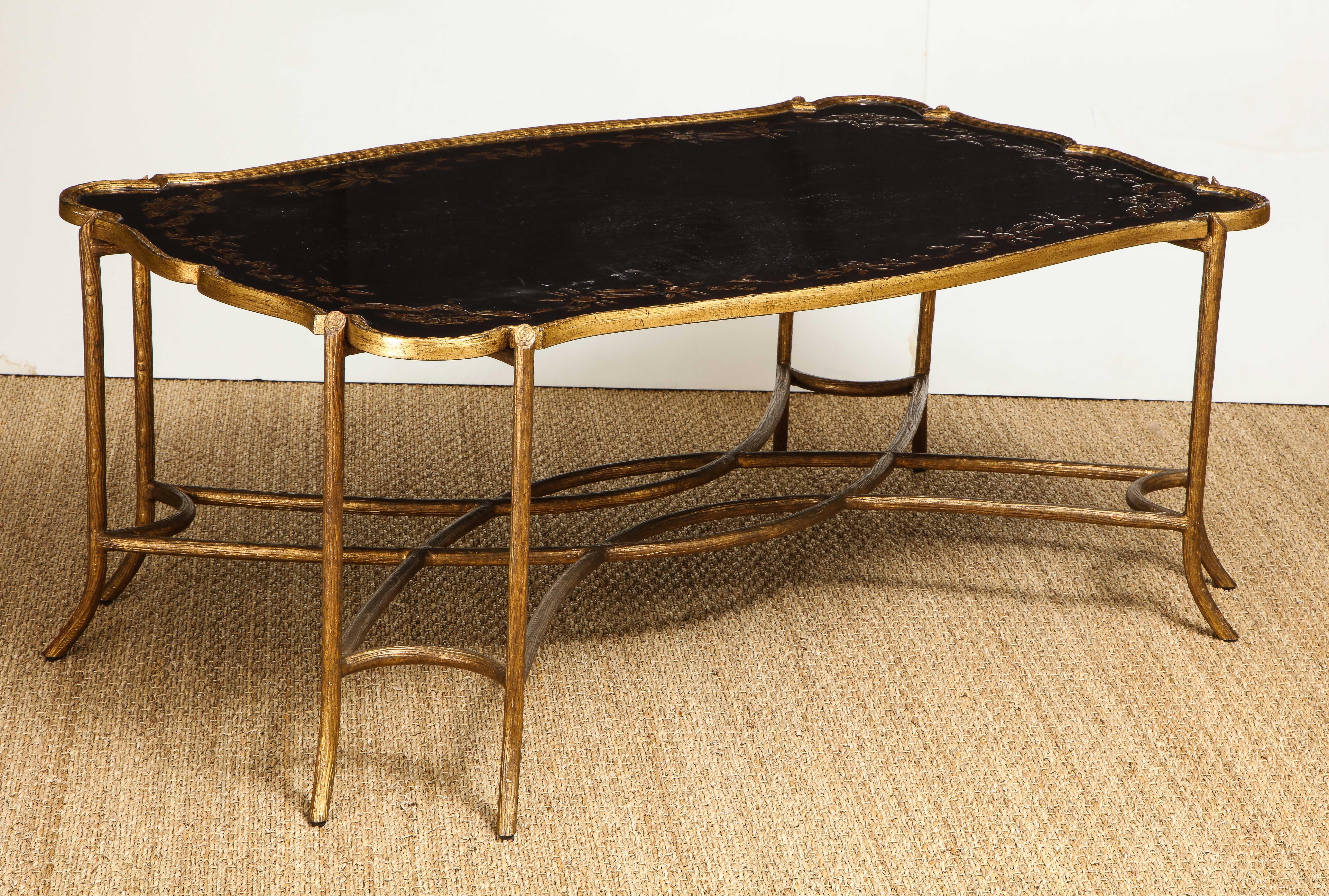 20th Century Coffee Table with Chinoiserie Top
