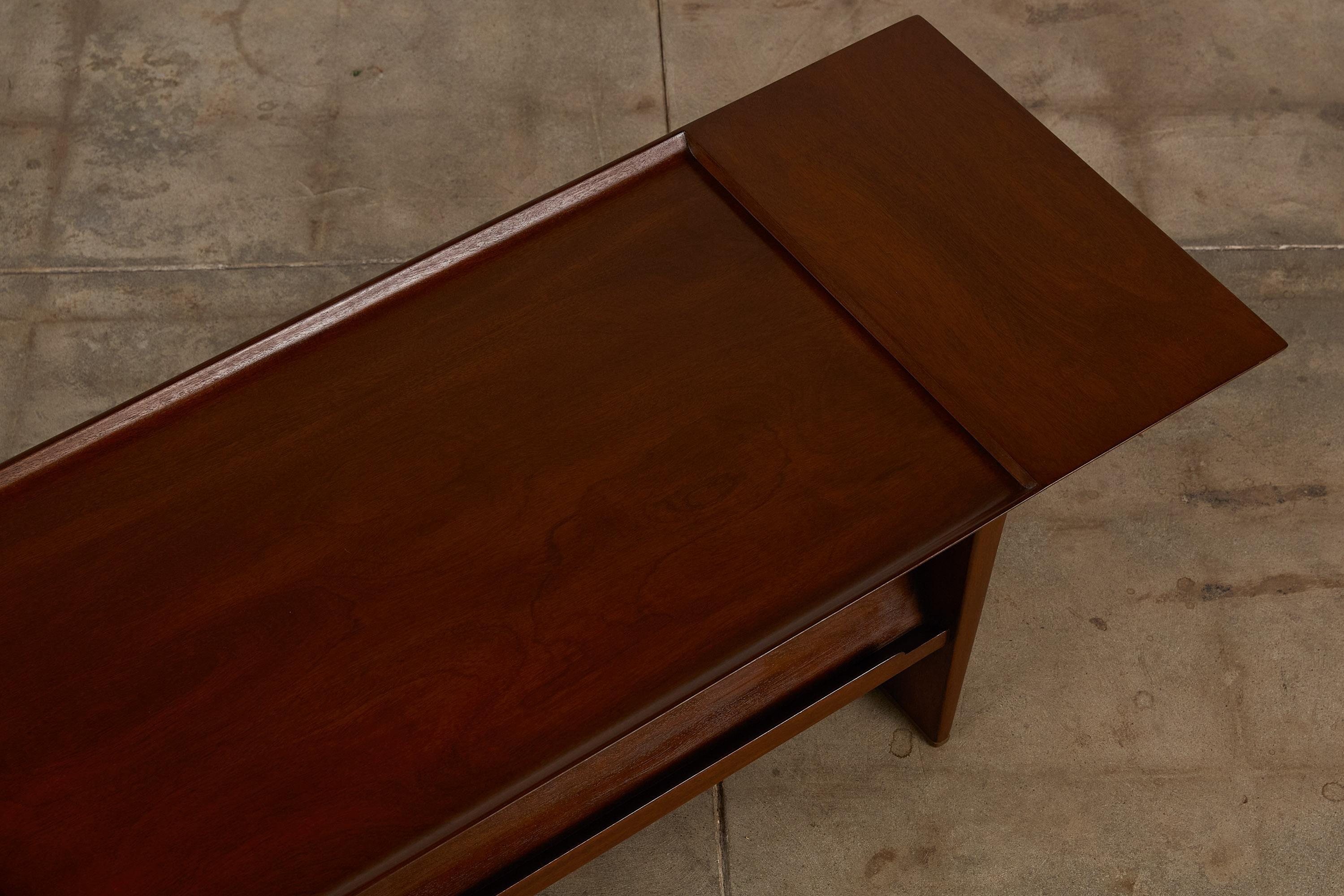 Brass Coffee Table with Display Shelf by Edward Wormley for Dunbar