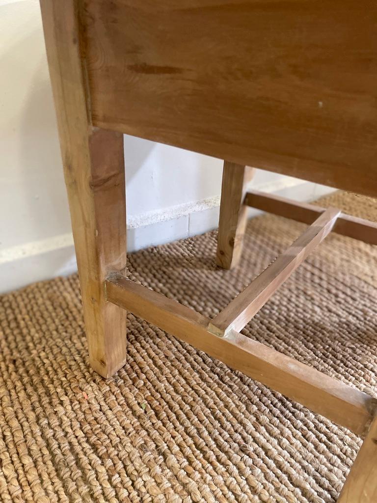 20th Century Rustic Coffee Table with Drawer For Sale
