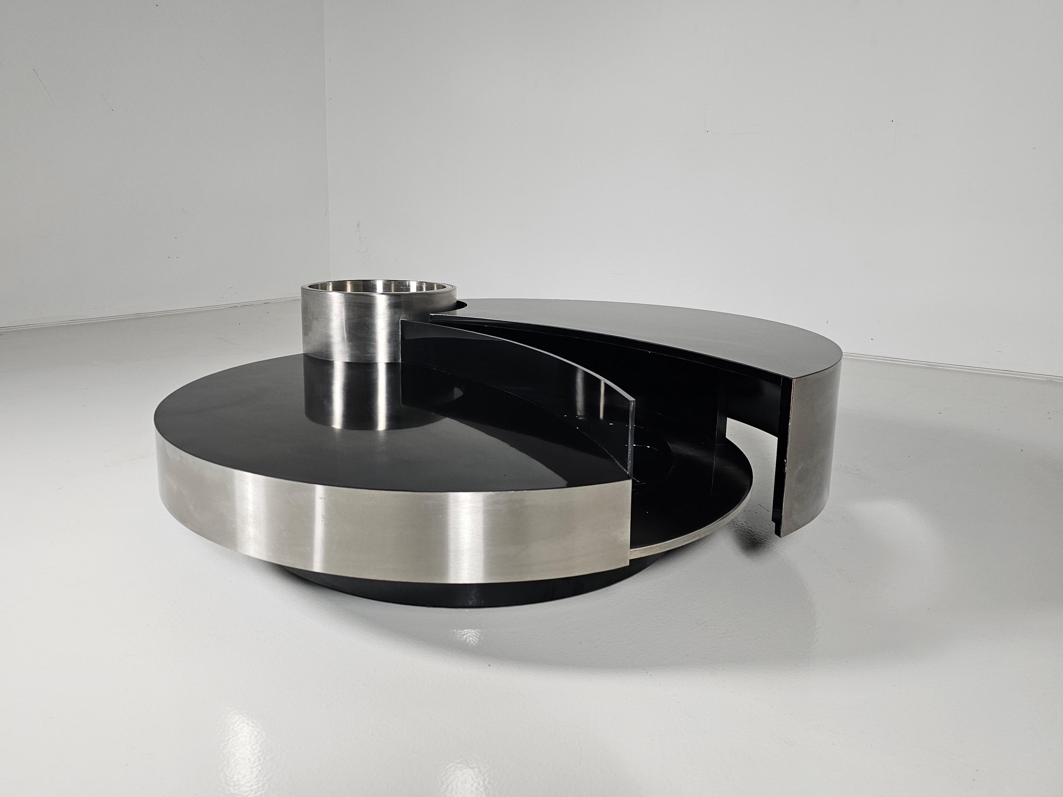 Coffee Table with Dry Bar by Massimo Papiri for Mario Sabot, 1970s In Good Condition For Sale In amstelveen, NL