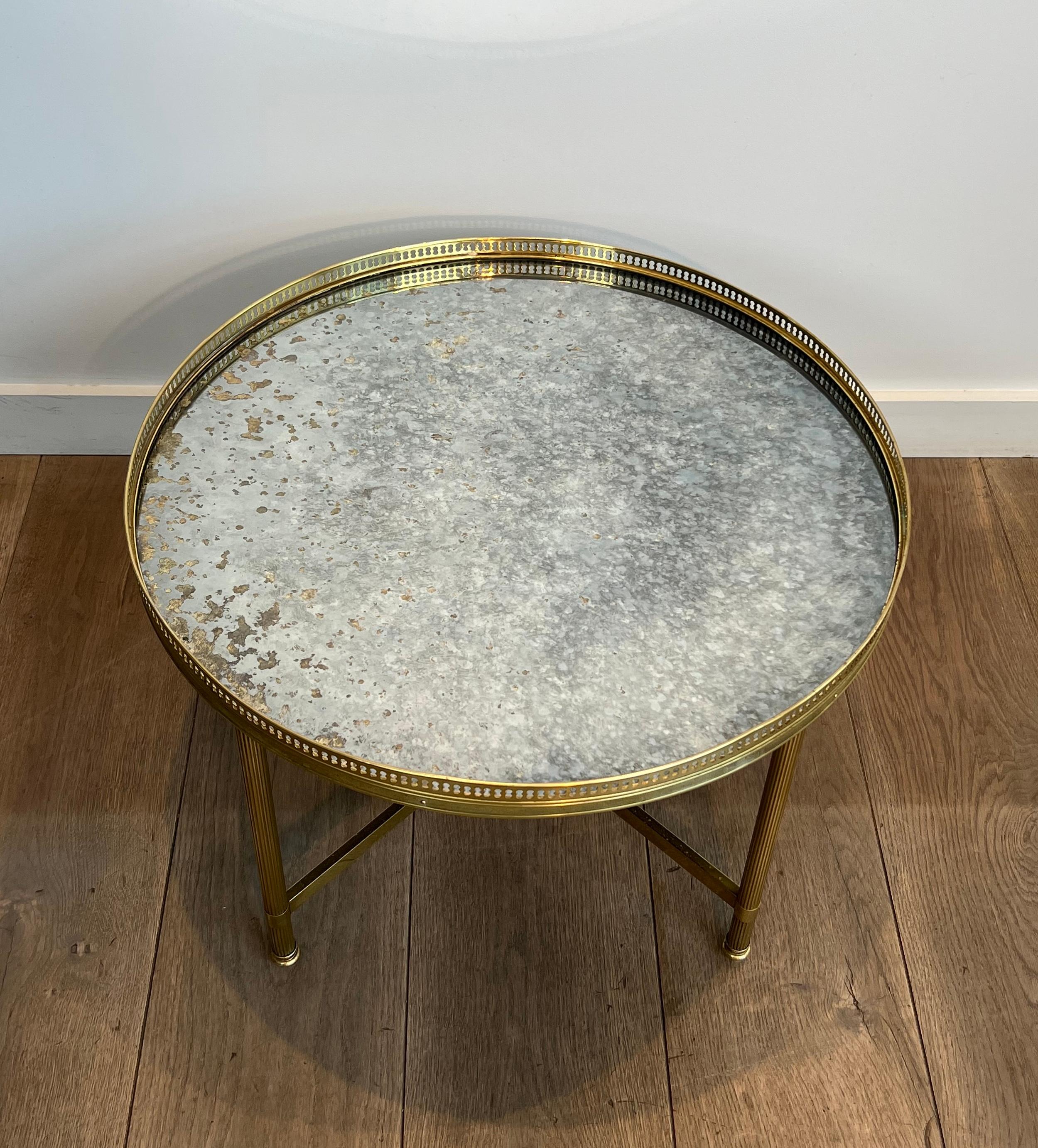 Mesa de centro con tapa de espejo de imitación de Maison Bagués Francés en venta