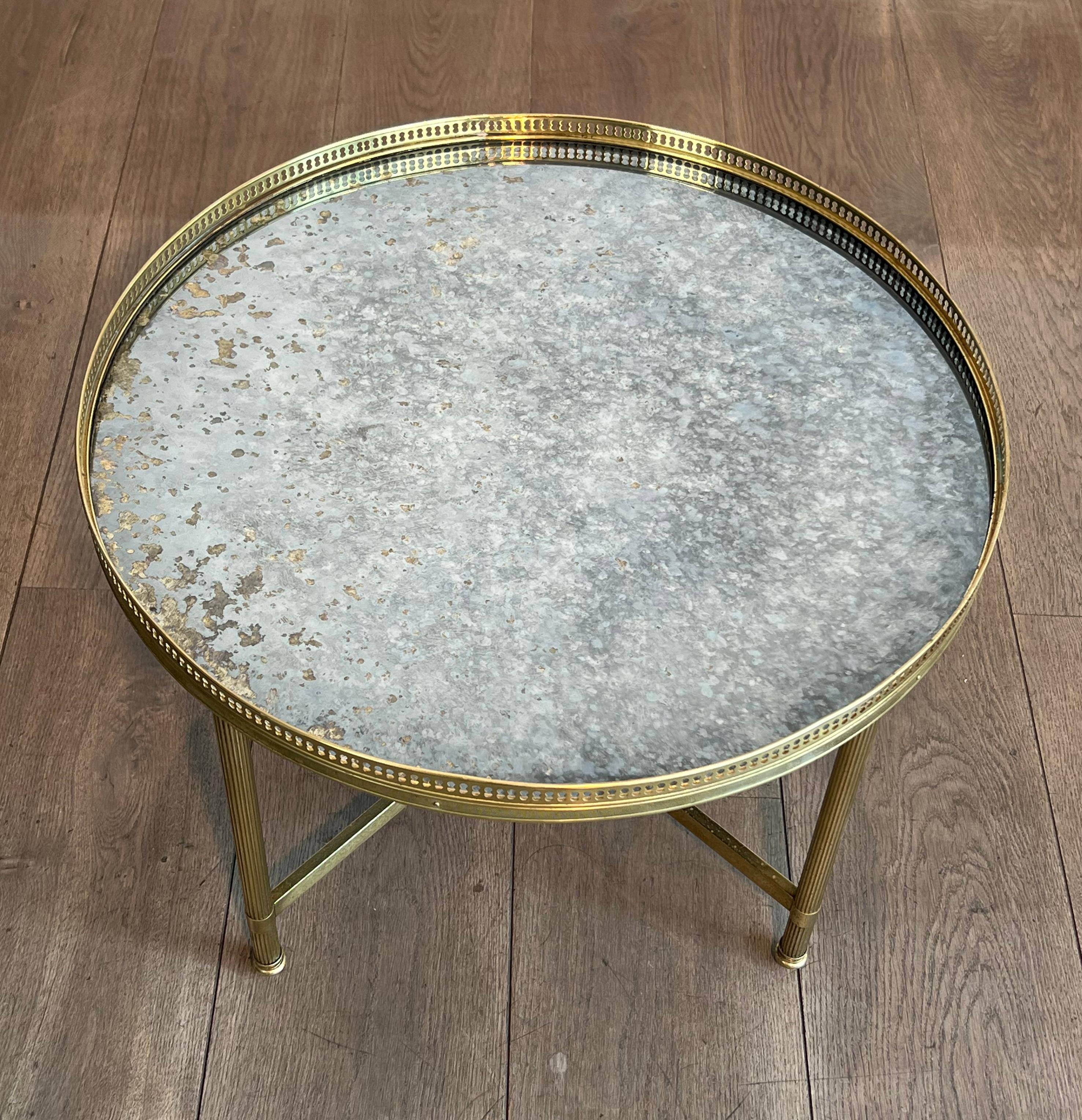 Mesa de centro con tapa de espejo de imitación de Maison Bagués en Bueno estado para la venta en Marcq-en-Barœul, Hauts-de-France