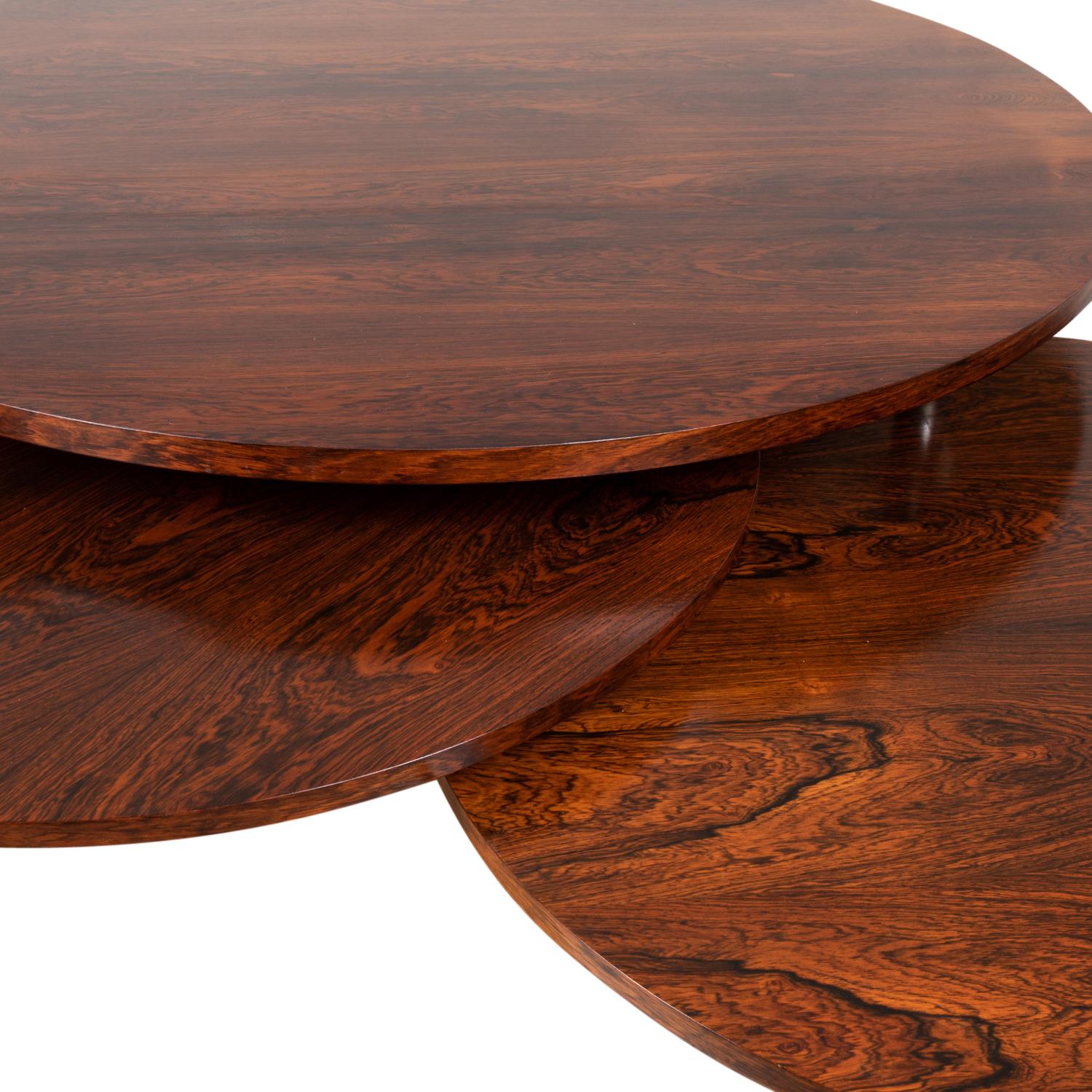 Coffee Table with Four Shelves in Rosewood, 1970s 4