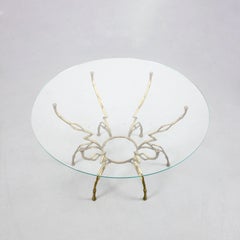 Coffee table with gilt bronze frame and glass top - France - c. 1960