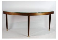 Coffee Table with Glass Top by Danish Master Carpenter in Walnut around 1940s