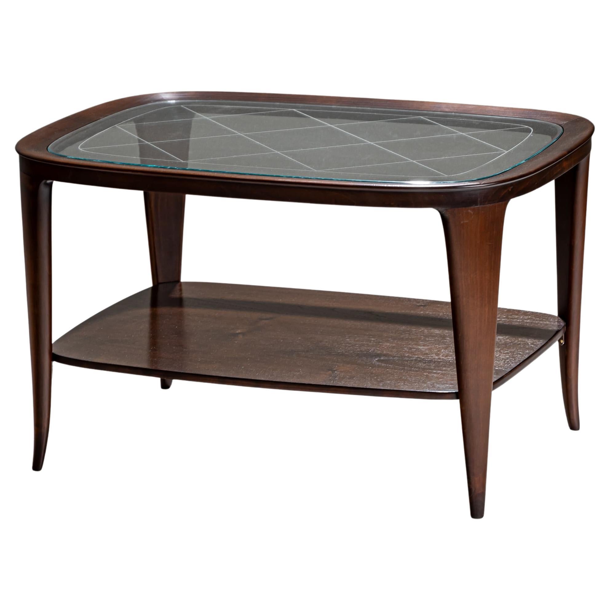 Coffee Table with Glass Top, Italy, Mid-20th Century