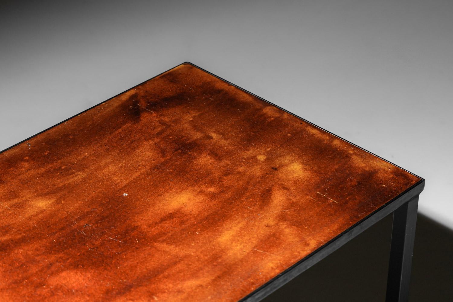 table basse en lave émaillée brun doré des années 60 Bon état - En vente à Ternay, Auvergne-Rhône-Alpes