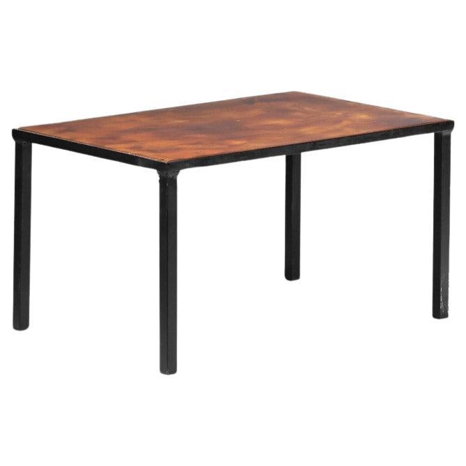 table basse en lave émaillée brun doré des années 60 en vente
