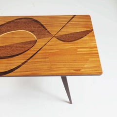 Coffee Table with Inlaid Wood from Sweden, 1950s
