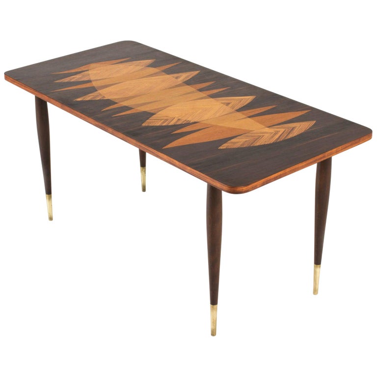 Coffee Table with Inlays by Bröderna Miller For Sale
