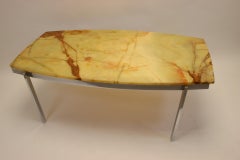Coffee Table with Italian Top and Chrome Base