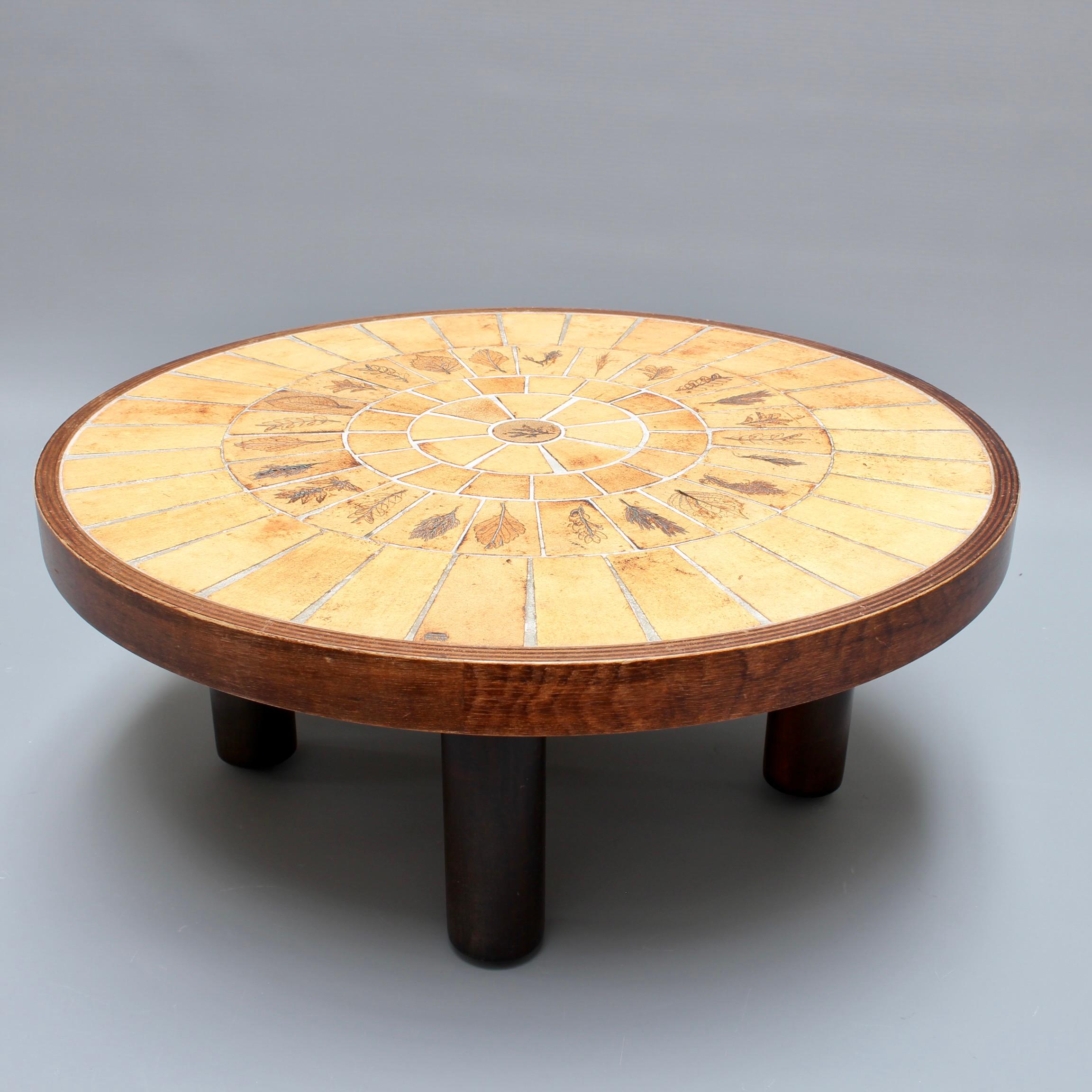 Coffee Table with Leaf Motif by Roger Capron 'circa 1970s' 7