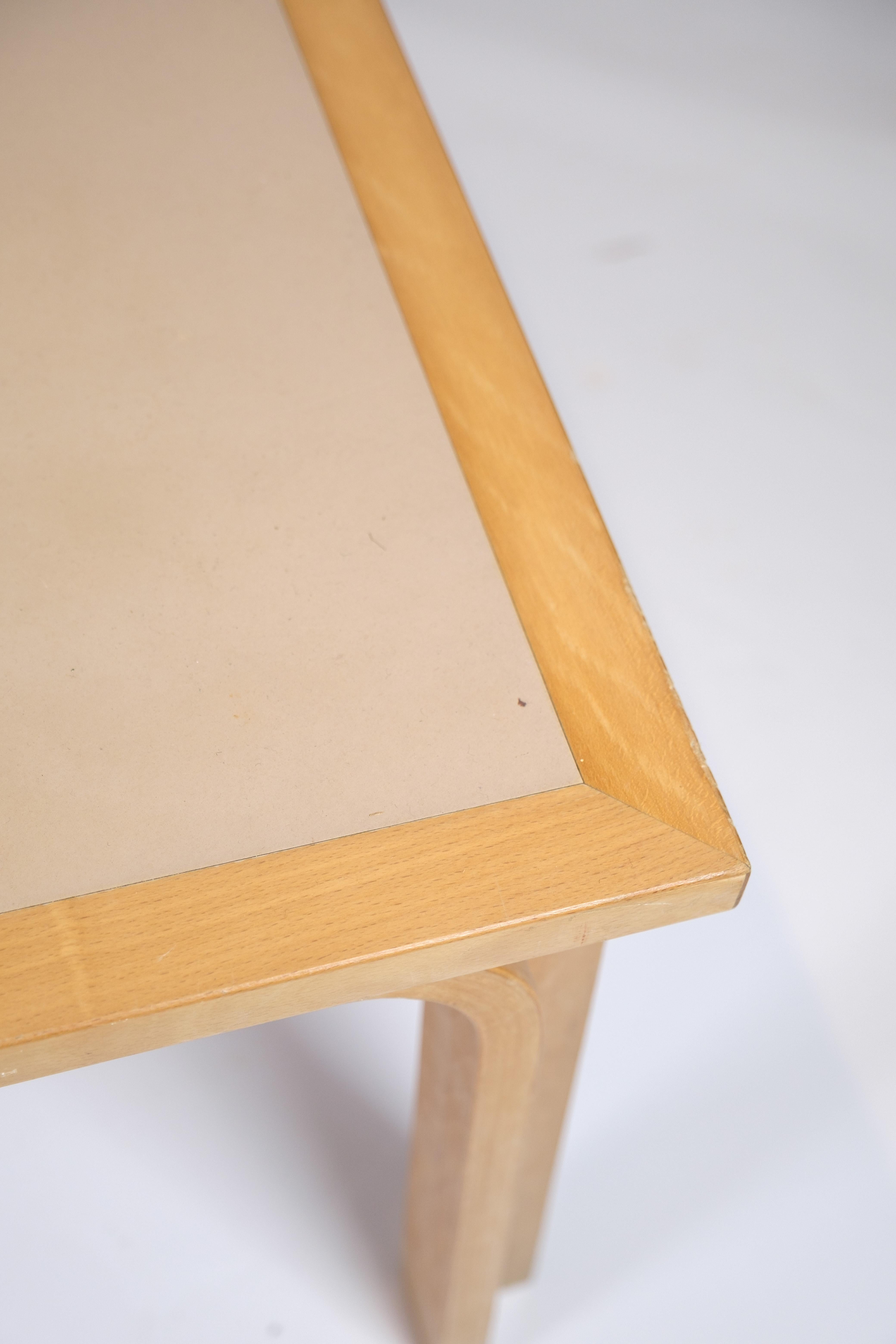 Danish Coffee Table With linoleum Surface Made In Beech By Magnus Olsen For Sale