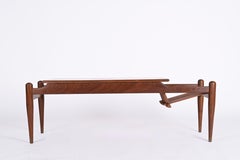 Coffee Table with Magazine Rack in Teak Wood, Italy 1960s