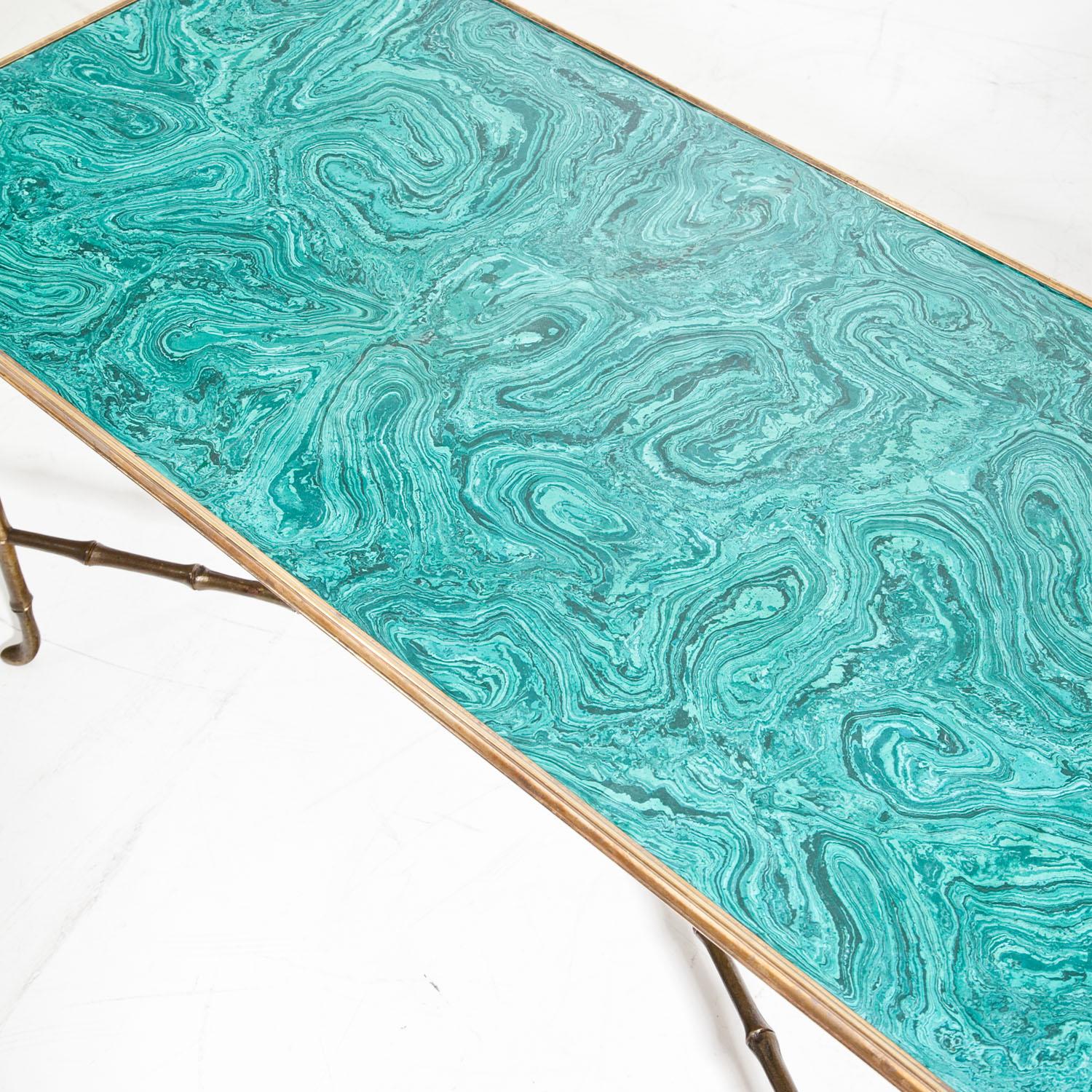 Coffee Table with Malachite Top, Italy, 20th Century In Good Condition In Greding, DE