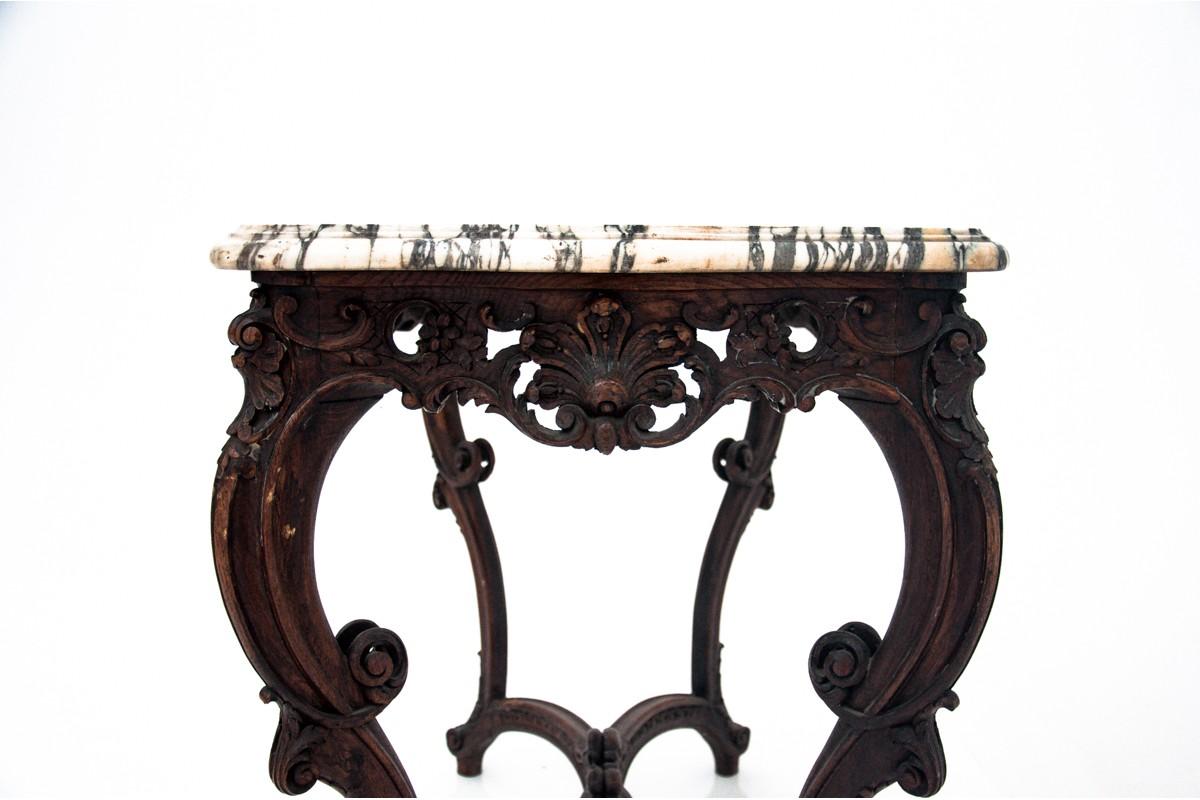 French Coffee Table with Marble Top, France, circa 1870