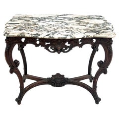 Antique Coffee Table with Marble Top, France, circa 1870