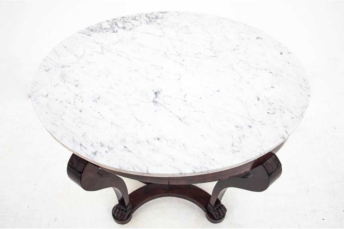 Art Deco Coffee Table with Marble Top, France, circa 1910