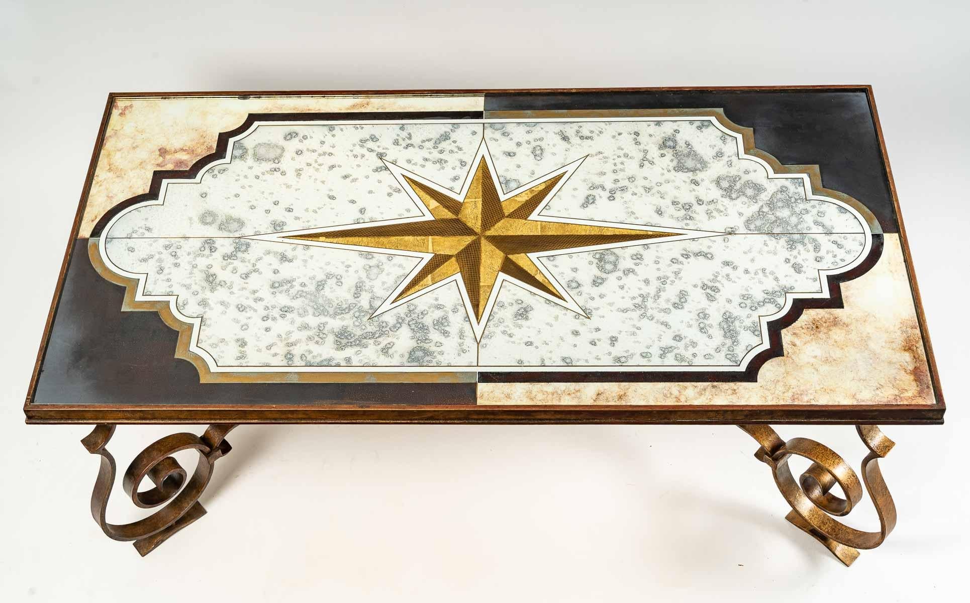 Mid-20th Century Coffee Table with Mirror by Max Ingrand