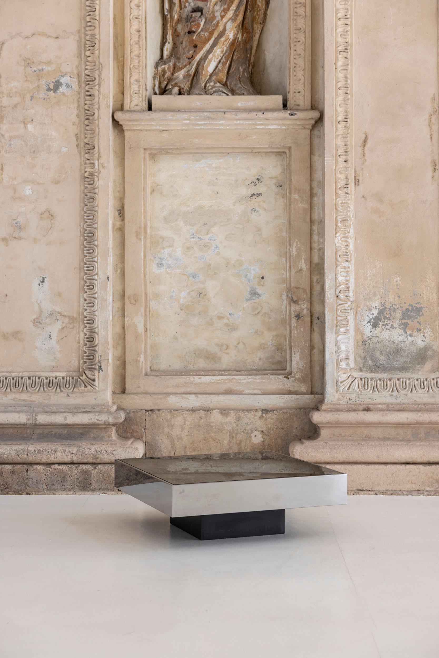 Moderne Table basse avec miroir de Willy Rizzo pour Cidue, 1970 en vente